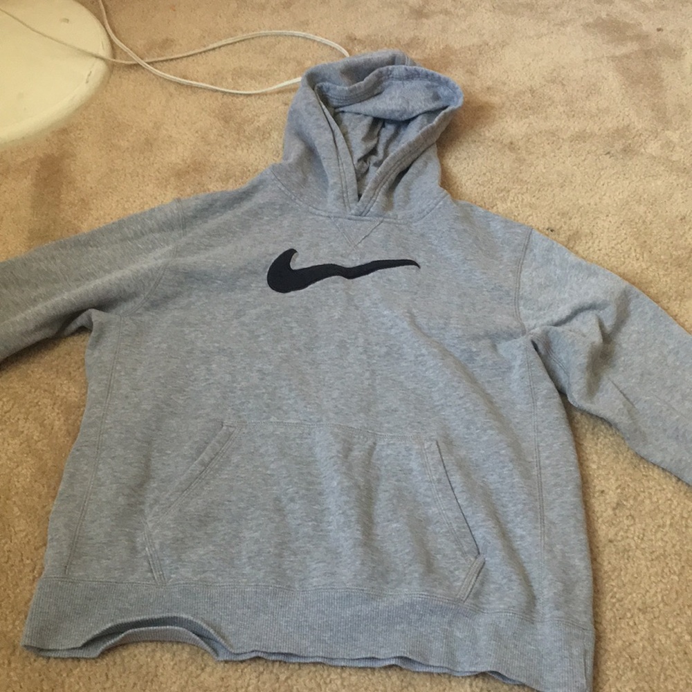 trendy grey nike hoodie